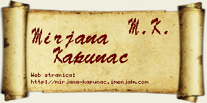 Mirjana Kapunac vizit kartica